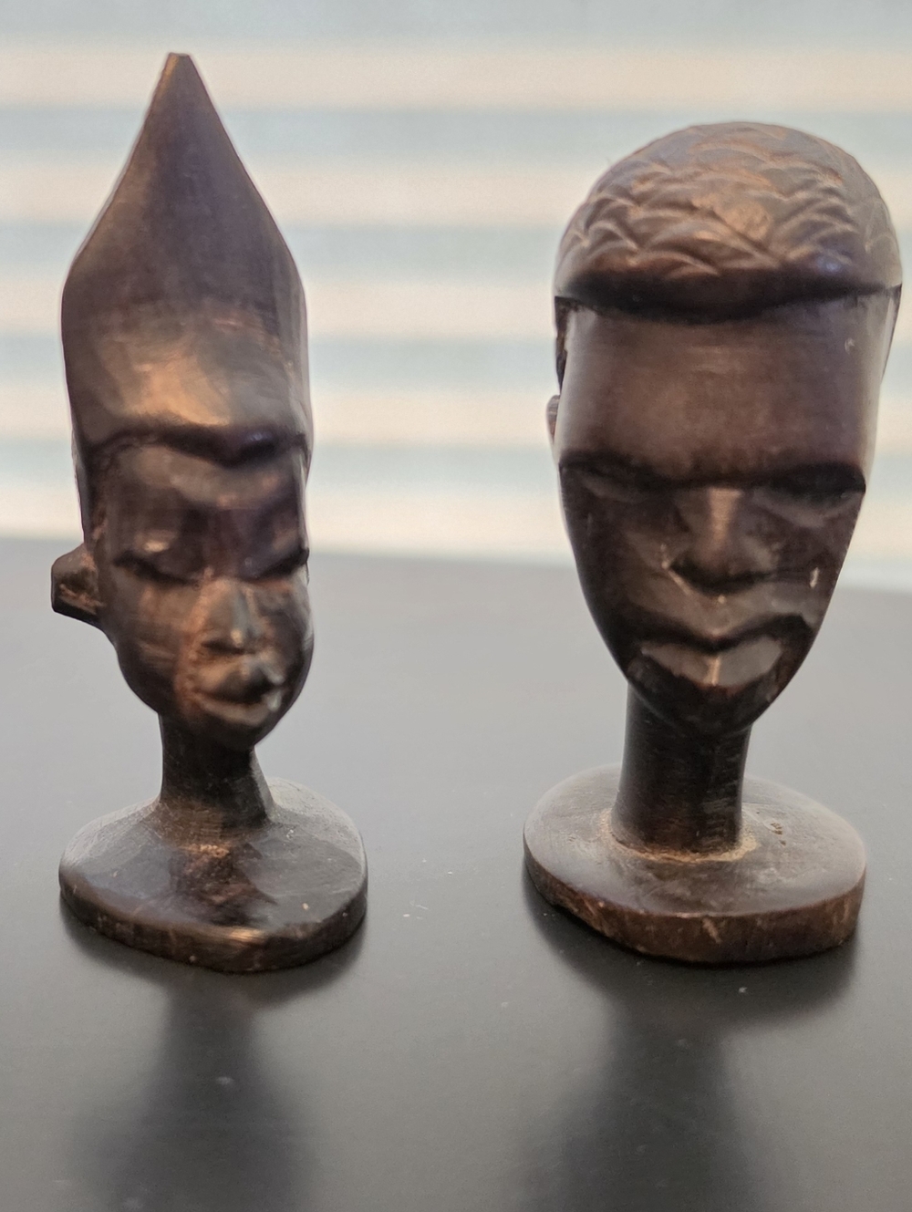 Hand-Carved Dark Brown Wood Bust Accent Sculpture 2-1/2inch - Home Accents